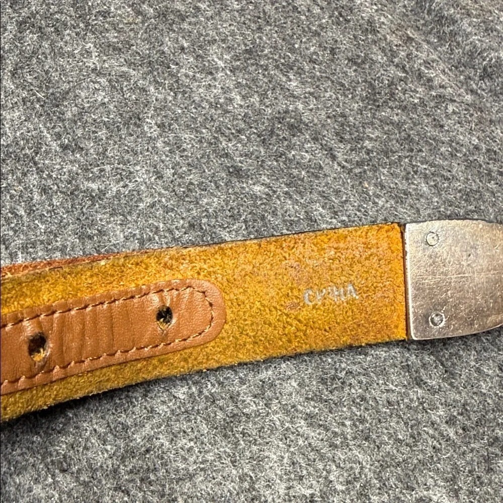 Brighton ONYX Tan Leather Belt with Distinctive Silver Buckle